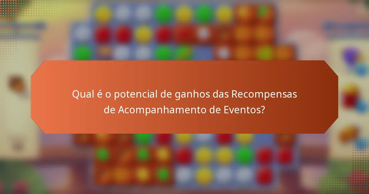 Qual é o potencial de ganhos das Recompensas de Acompanhamento de Eventos?